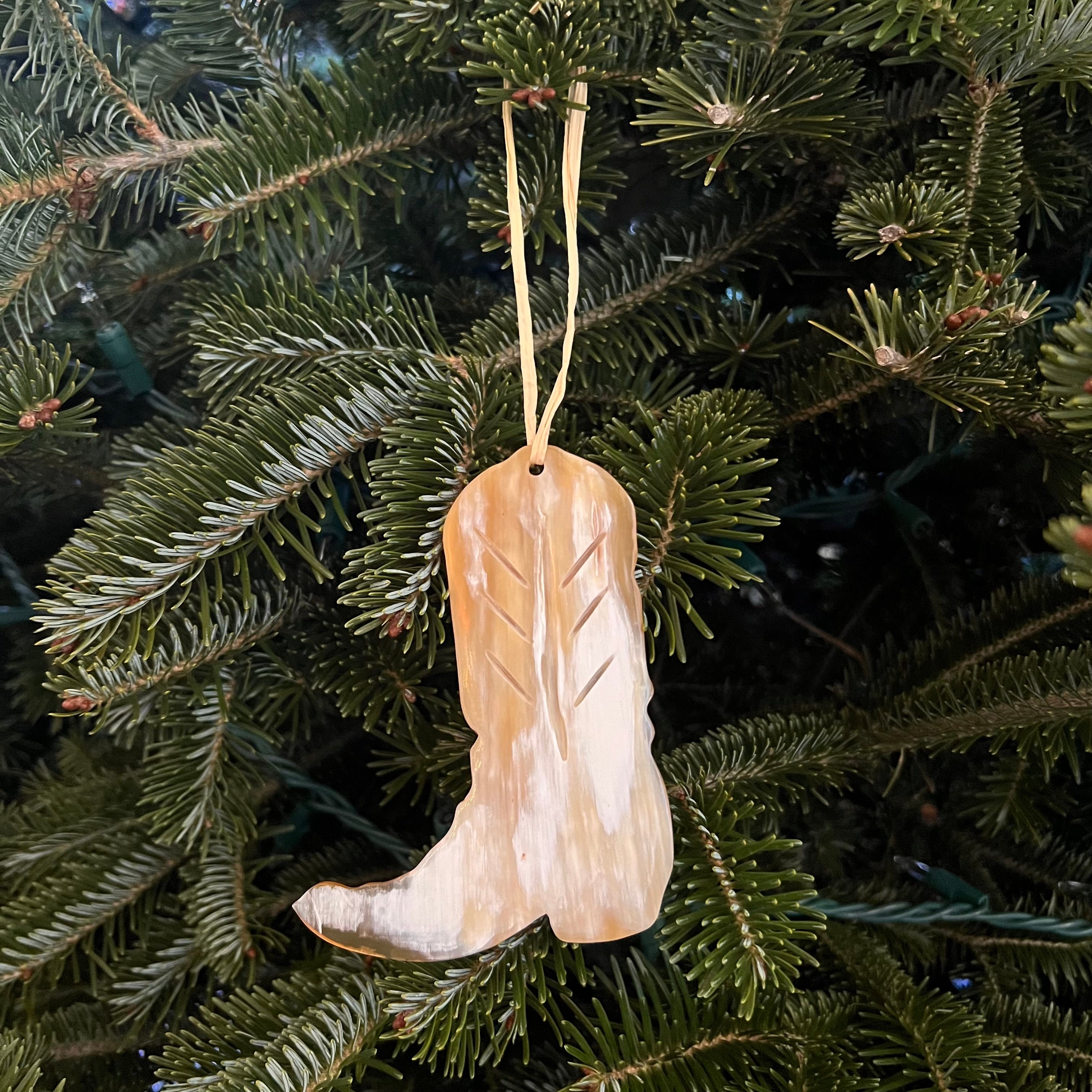 Horn Cowgirl Boot Ornament