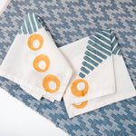 Scandinavian Folk Hand Towel ~ Zig Zag Indigo