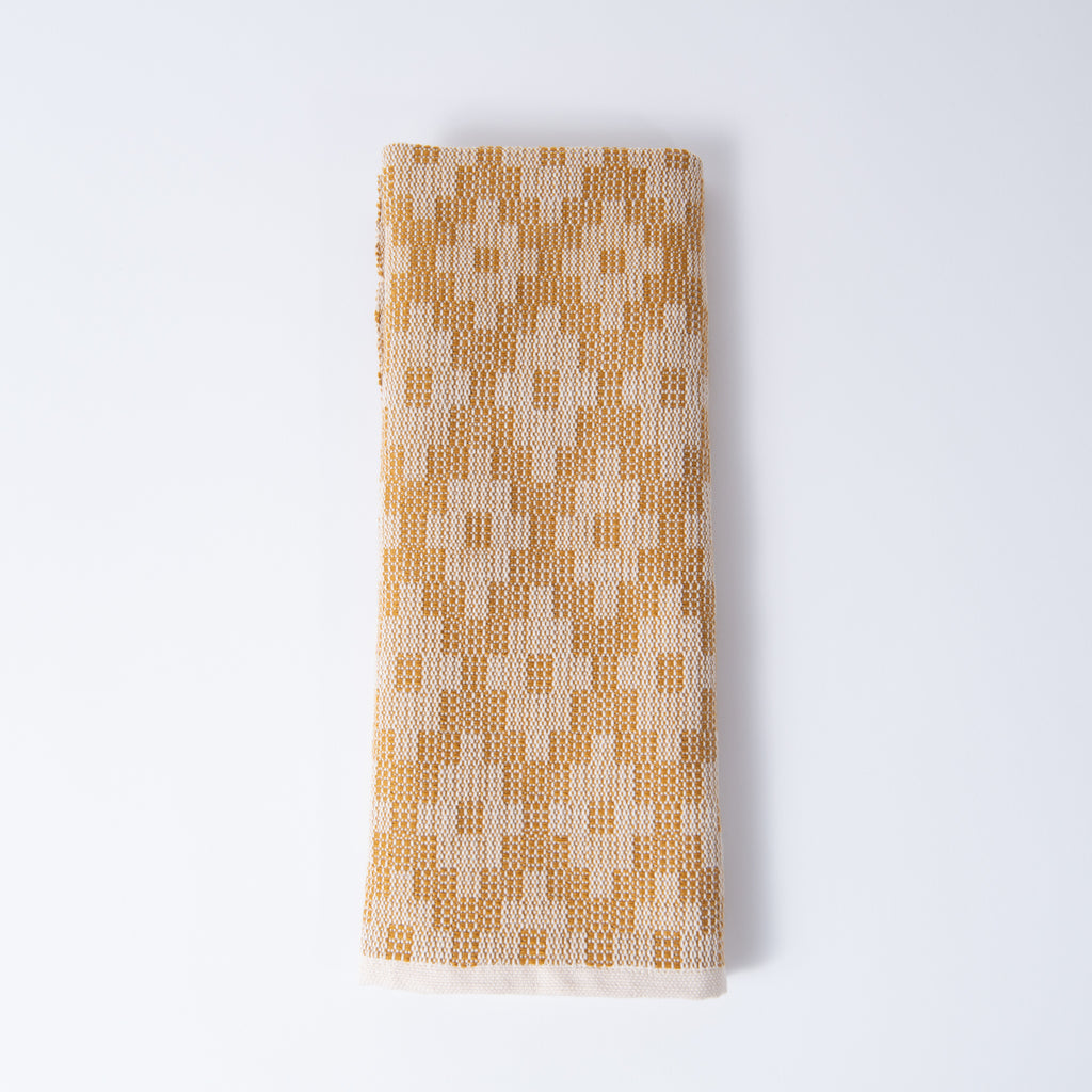 Scandinavian Folk Hand Towel ~ Diamond Ochre