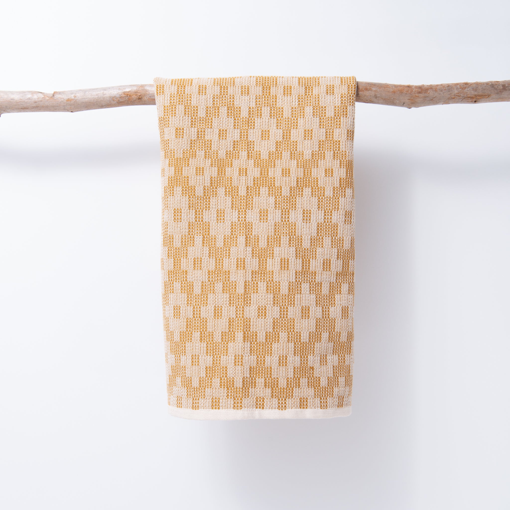 Scandinavian Folk Hand Towel ~ Diamond Ochre