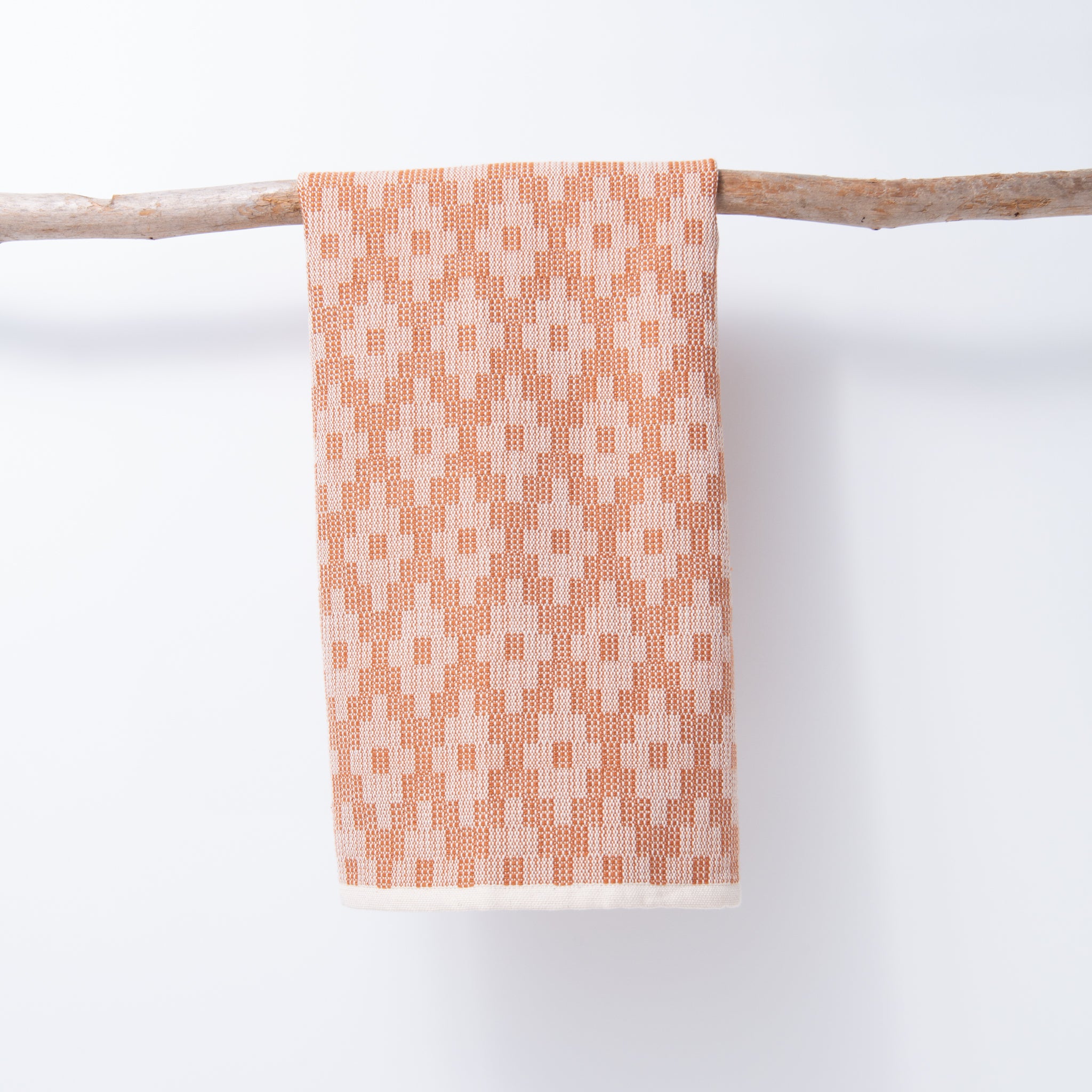 Scandinavian Folk Hand Towel ~ Diamond Burnt Orange