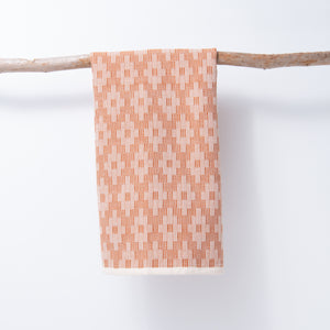 Scandinavian Folk Hand Towel ~ Diamond Burnt Orange