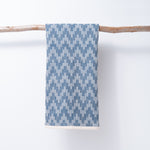 Scandinavian Folk Hand Towel ~ Zig Zag Indigo