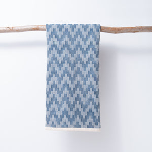 Scandinavian Folk Hand Towel ~ Zig Zag Indigo