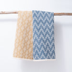 Scandinavian Folk Hand Towel ~ Zig Zag Indigo